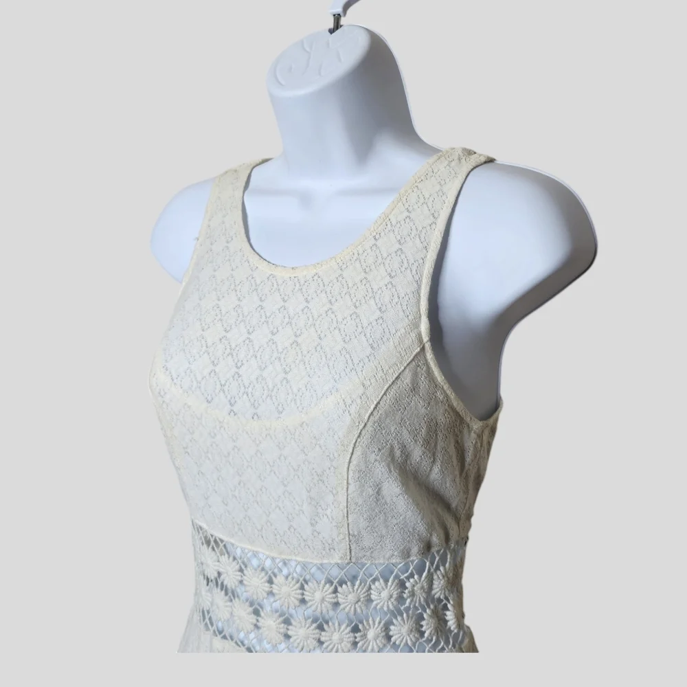 Free People White Daisy Fit & Flare Mini Dress